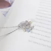 Collana a farfalla in argento S925 Tendenza personalità della moda Ciondolo con perla d'acqua dolce Accessori per catena clavicola femminile