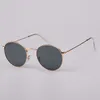 Occhiali da vista Classic Retro Small Round Occhiali da sole in metallo Lenti in vero vetro Donna Uomo Donna Gafas Oculos Lunette De Soleil Femme