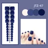 Wearable Fake Nails Of Feet Fashion False Teennails voor meisjes 24 stuks Tips Heldere kleur met Jelly Sticker