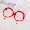 Charm Bracelets 2 PCS Star Moon Magnet Attract Friend Couple Bracelet Elastic Wrist Rope Chain Hair Band Accessories