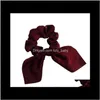 Bow Satin Silk Scrunchies Accessoires Femmes Ladies jeunes couleurs assorties go2ai Bands de caoutchouc irgyp