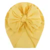 Baby Girls Boys Bow Hat Knot Headwear Children Toddler Turban Hattar Mode Kids Tillbehör Godisfärger Kepsar 14 stilar