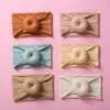 Baby Round Knot Bow Fasce per turbante in nylon Ciambelle per neonati Fasce per capelli a costine, Fasce per la testa in maglia a trecce, Accessori per capelli per ragazze