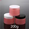 200g Pink Plastic Jar Empty Cosmetics Container 200ml Makeup Lotion Cream Refillable Bottle Coffee Beans Candy Packaging 20pcsgood qty