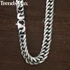 Trendsmax 15mm 60cm 70cm 316L StainlSteel Necklace for Men Silver Color Curb Cuban Link Men's Chain KHN57 X0509