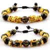 12mm Hand Carved Mantra Beads Feng Shui Braided rope Bracelet Pi Xiu Bracelet Wealth Bracelet for Mens Womens