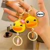 Boucle télescopique créative petit canard jaune porte-clés pour femmes sac pendentif cadeau anti-perte porte-clés charme de voiture porte-clés animal G1019