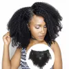 Clip ricci afro crespi mongoli nelle estensioni dei capelli umani 120 g / set 8 pezzi 4B 4C fasci di capelli arricciati colore naturale clip ins