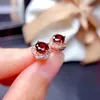 Garnet a mano Garnet Cz Stalling Oressino 100 Orecchini per matrimoni da sposa per donne per donne 925 Sterling Sterling in argento.