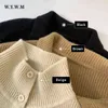 WYWM Coarse Yarn Striped Knitted Cardigans Women Elegant Vintage Lazy Oaf Sweater Coat Turtleneck Long Sleeve Female Jumpers 211103