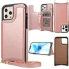 Luxe PU lederen telefoonhoesjes voor iPhone 14Plus 14 13 12 Mini 11 Pro Max 7p 8Plus Wallet Case XR XSMax Kickstan Multifunctionele kaarttas Lederen Wallets mobiel Cover