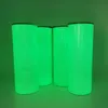 sublimation glow in the dark 20oz straight water tumbler luminous thermal transfer travle thermos fluorescence light diy paint drinking tea beer cup