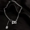 Personalized Letter B Constellation Pendant Necklaces Custom Stainless Steel Old English Necklace Birthday Jewelry Gifts