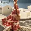 Everkaki Boho Print Maxi Slip Dress Women Summer Vestido Geometrico Belt Plus Ladies Ladies Long Dresses女性2021 New 210320