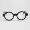 Verres de luxe de luxe Cubojue petite lunettes rondes hommes lunettes cadre mâle nerd lunettes noir tortue épaisseur acétate Janpanese brand lunetterie
