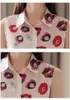 韓国のファッション服のノースリーブの花柄プリントシフォンブラウス女性シャツ夏の女性のトップスとブラウスBlusas 4367 50 210521