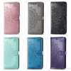 Opdruk kanten bloem portemonnee lederen kisten voor iPhone 15 14 plus 13 pro max 12 11 xr xs x 8 7 6 iPhone15 houder flip cover mode meiden dame dames telefoon zakje riem