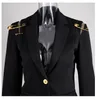 Loose Fit Black Hollow Out Pin Spliced Jacket Lapel Long Sleeve Women Coat Fashion Tide Spring Autumn JZ500 210421