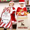 Christmas Bag Gift Sack Treat or Trick Pumpkin Printed Canvas Cotton Linen Bags Party Festival Drawstring Decoration New Design 2022 FY4909