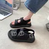 Sandalet Kadınlar Katı Renk Hookloop Slingback Platformu Spor Yaz Baba Tasarımcı Ayakkabı