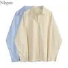 Nbpm Frühling Damenbekleidung Elegante Blusen Langarmshirt Damen Tunika Weiblich Blusas Mujer Büro Solid Top Chic 210529