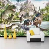 Carta da parati personalizzata 3D murale Cartoon Dinosaur World Camera da letto Soggiorno Divano TV Sfondo Murales Po Carta da parati per pareti 3D 210722