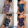 Sexy Swimsuit Women Swimwear Cut Out Bathing Suit Summer Push Up Monokini Print Swim Beach Wear Female 210611