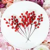 Dekorativa Blommor Kransar Berry Picks - 12 Konstgjorda Röda Stammar Julgransdekorationer 7,5 tum för Christma Hem Decors 2022