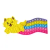 Decompression Toy Splicing Rainbow Cat Fidget Stress Squeeze Silicone Adults Children Sensory Simple Dimple