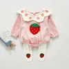 Herfst Baby Meisjes Romper Peuters Kinderen Mooie Gepocheerde Ei Print Jumpsuit Born Clothes 210515