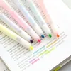 Highlighters Marker Pen Student Stationery Transparent Press-type Highlighter Office Supplies DIY Scrapbooking Diary Planner Fluorescent
