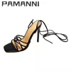 Sandalen Pamanni Damen Sommer Lace-Up Cross-Bindung High Heels Weibliche Designer Elegante Party Plus Size Office Damen Pumps