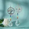 Ioga 7 chakra ￡rvore de vida bola de cristal janela pendurada pingente lustre decora￧￣o de casa ornamentos de prisma de Natal