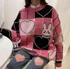 Różowy sweter damskie kawaii luźne retro japoński leniwy styl cienkie dzianina sweter płaszcz moda damska swetry zimowe 211215