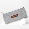 Simple pencil bag lattice dot canvascreative cute student Canvas Makeup Bag for Girls and Boys Durable Office Stationery Organizer