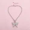 Verklaring Grote Butterfly Kettingen Tennis Ketting Choker Crystal Bling Hanger Ketting voor Dames Mode-sieraden