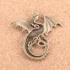 18 pièces Antique argent Bronze plaqué dragon ailé mythologie pendentif à breloques collier à faire soi-même Bracelet résultats de Bracelet 43*46mm