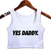 Yes Daddy Crop Top Women Gift Spring Autumn Knitted Tank Top Letters S-2xl Design For Girl Vest X0507