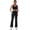 Tenue de Yoga femmes taille haute Flare large jambe Chic pantalon cloche bas Gym Fitness Stretch loisirs sport pantalon