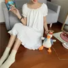 Damska damska Lolita White Princess Dress Pleasshirts Vintage Nightgowns 210529
