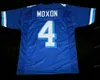 Aangepaste Jonathan Moxon #4 Varsity Blues Movie voetbalshirt heren genaaid blauw elk naamnummer topkwaliteit truien