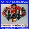 Body Orange Black Kit dla Suzuki Katana GSXF750 GSXF 600 750 CC GSX600F 03 04 05 06 07 18NO.63 600CC GSX750F GSXF-750 GSXF600 750CC 2003 2004 2005 2006 2007 OEM OEM