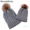 Bonnets Winter Femmes Chapeaux en coton pour bébé ou maman Chaud Raccoon Fourrure Fourrure Filles Bonnet Bonnet Chapeau Femme 2021