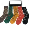 Damen-Designer-Socken, modisch, für Damen und Herren, lässig, hochwertige Baumwolle, atmungsaktiv, 100 % Sport, Buchstabe G-Socke mit Box2315