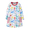 Jumping Meters Princess Dresses With Pockets Cotton Baby Clothes Sea Animals Printed Fashion Long Sleeve Kids Girls 210529