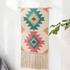 Tapestry Bohemian Cotton Linen Tapestry with Tassel Handmade Nodic Style Home Decor Geometric Wall Door Decor Hanging Tapestry 211204