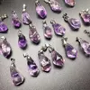 Nieregularny Naturalny Oryginalny Purpurowy Kryształ Kamień Energia Naszyjniki Naszyjniki Dla Kobiet Mężczyzn Joga Biżuteria z łańcuchem linowym
