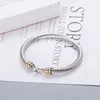 Pulseira dy gancho feminino moda atmosfera platinado duas cores fio ed cânhamo venda acessórios277o