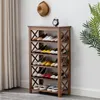 Kleding Garderobe Opslag Multi -lagen Schoenenrek Huishoudelijke deur Outdoor Bamboo vaste houten slipper Porch Cabinet