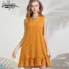 vestidos de verano frauen sommerkleid ärmellose rüschen dot elegantes 4171 50 210508